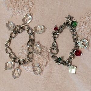 Silver and Gold Charm Bracelet Set
